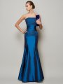 Trumpet/Mermaid Strapless Sleeveless Applique Beading Long Taffeta Dresses