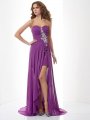 A-Line/Princess Sweetheart Sleeveless Beading Long Chiffon Dresses