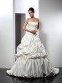 Ball Gown Sweetheart Sleeveless Long Satin Wedding Dresses