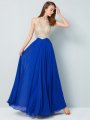 A-Line/Princess Scoop Sleeveless Floor-Length Crystal Chiffon Dresses