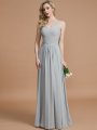 A-Line/Princess V-neck Chiffon Floor-Length Sleeveless Bridesmaid Dresses