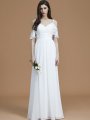 A-Line/Princess Spaghetti Straps Sleeveless Floor-Length Ruffles Chiffon Bridesmaid Dresses