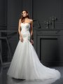 Trumpet/Mermaid Sweetheart Applique Sleeveless Long Tulle Wedding Dresses