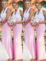 Sheath/Column Halter Chiffon Sleeveless Floor-Length Bridesmaid Dresses