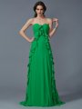 A-Line/Princess Sweetheart Sleeveless Ruffles Long Chiffon Dresses