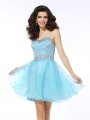 A-Line/Princess Sweetheart Ruffles Sleeveless Short Organza Cocktail Dresses