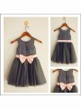 A-Line/Princess Scoop Sleeveless Bowknot Long Tulle Flower Girl Dresses