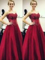 Ball Gown Sleeveless Sweetheart Beading Floor-Length Satin Dresses