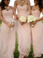 A-Line/Princess Sweetheart Sleeveless Floor-Length Chiffon Bridesmaid Dresses