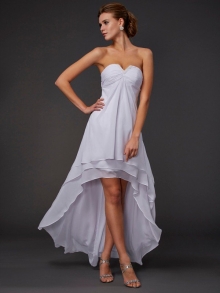 A-Line/Princess Sweetheart Sleeveless Ruffles High Low Chiffon Dresses