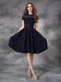 A-line/Princess Jewel Lace Short Sleeves Short Lace Dresses