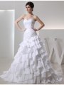 A-Line/Princess Beading Sweetheart Sleeveless Long Taffeta Wedding Dresses