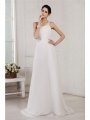 A-Line/Princess One-Shoulder Sleeveless Beading Applique Long Chiffon Wedding Dresses