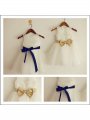 A-Line/Princess Scoop Sleeveless Bowknot Long Lace Flower Girl Dresses