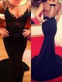 Trumpet/Mermaid Scoop Sleeveless Sweep/Brush Train Applique Satin Dresses