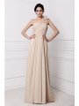 Sheath/Column One-Shoulder Sleeveless Pleats Long Chiffon Dresses