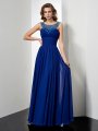 Empire High Neck Sleeveless Beading Long Chiffon Dresses