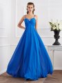 A-Line/Princess Spaghetti Straps Sleeveless Beading Applique Long Chiffon Dresses