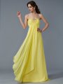 A-Line/Princess Sweetheart Sleeveless Beading Long Chiffon Dresses