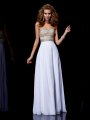 A-Line/Princess Sweetheart Sleeveless Beading Long Chiffon Dresses