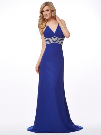 A-Line/Princess V-neck Sleeveless Beading Long Chiffon Dresses