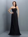 Trumpet/Mermaid Strapless Pleats Sleeveless Long Chiffon Bridesmaid Dresses