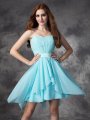 A-line/Princess Sweetheart Ruffles Sleeveless Short Chiffon Bridesmaid Dresses