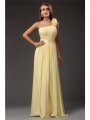 Sheath/Column One Shoulder Ruffles Long Sleeveless Chiffon Dresses