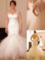 Trumpet/Mermaid Floor-Length Sleeveless Organza Straps Wedding Dresses