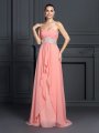 A-Line/Princess Sweetheart Ruffles Sleeveless Long Chiffon Dresses