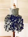 Ball Gown Sleeveless Straps Ruffles Tea-Length Tulle Flower Girl Dresses