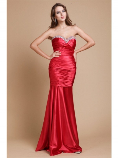 Trumpet/Mermaid Sweetheart Long Sleeveless Elastic Woven Satin Beading Dresses [N13BDRESS2]