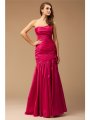 Trumpet/Mermaid Strapless Sleeveless Ruffles Long Taffeta Dresses