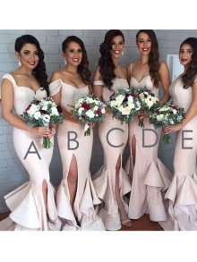 Trumpet/Mermaid Sleeveless Floor-Length Layers Sequins Bridesmaid Dresses