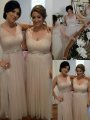 A-Line/Princess V-neck Sleeveless Floor-Length Chiffon Bridesmaid Dresses