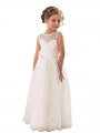 A-line/Princess Scoop Sleeveless Tulle Floor-Length Flower Girl Dresses