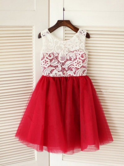 A-line/Princess Scoop Sleeveless Lace Long Tulle Dresses [XYCMN12B3]