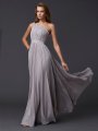 A-Line/Princess One-Shoulder Sleeveless Pleats Long Chiffon Dresses