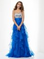 A-Line/Princess Sweetheart Sleeveless Paillette Long Satin Dresses