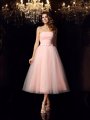 Ball Gown Strapless Sash/Ribbon/Belt Sleeveless Short Satin Quinceanera Dresses