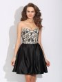 A-Line/Princess Sweetheart Bowknot Sleeveless Short Satin Dresses