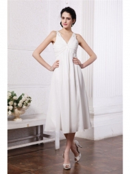 Sheath/Column V-neck Sleeveless Beading Applique Short Chiffon Bridesmaid Dresses