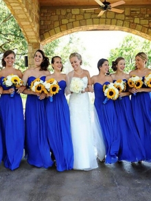 A-Line/Princess Sleeveless Floor-Length Sweetheart Chiffon Bridesmaid Dresses