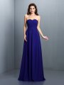 A-Line/Princess Sweetheart Pleats Sleeveless Long Chiffon Bridesmaid Dresses