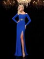 Sheath/Column Bateau Beading Long Sleeves Long Spandex Dresses