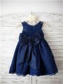 A-line/Princess Scoop Sleeveless Bowknot Floor-Length Lace Flower Girl Dresses