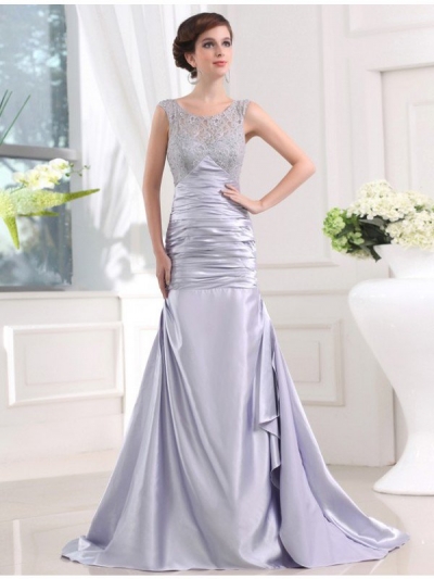 Trumpet/Mermaid Beading Sleeveless Elastic Woven Satin Long Dresses [N13ZAYS5652]