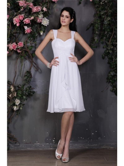 Sheath/Column Straps Sleeveless Pleats Short Chiffon Bridesmaid Dresses [N13ZYDRESS161]