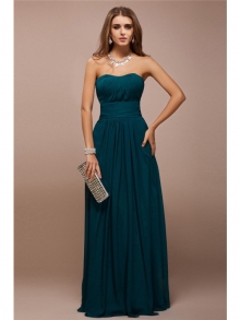 Sheath/Column Sweetheart Sleeveless Ruffles Long Bridesmaid Dresses