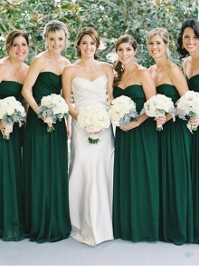 A-Line/Princess Sleeveless Sweetheart Floor-Length Chiffon Bridesmaid Dresses